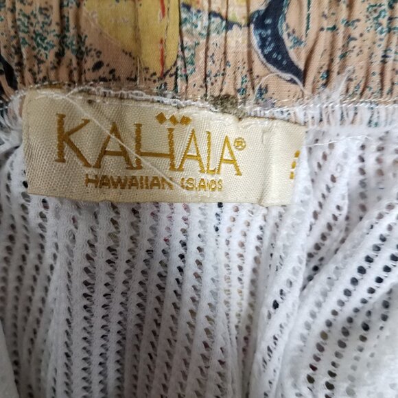 Vintage Kahala Swim Trunks Shorts Adult XL Hawaiian Fish Brief Lined Beach Tan - Picture 13 of 14